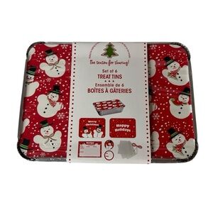 Set of 6 Holiday Treat Tins